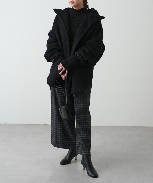 OUVRAGE CLASSE(ウヴラージュクラス)の「ウールシャギースタンドコート(その他アウター・レディース・ブラック/ベージュ・FREE)」の12枚目の写真