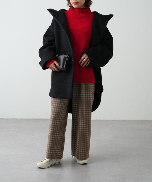 OUVRAGE CLASSE(ウヴラージュクラス)の「ウールシャギースタンドコート(その他アウター・レディース・ブラック/ベージュ・FREE)」の13枚目の写真