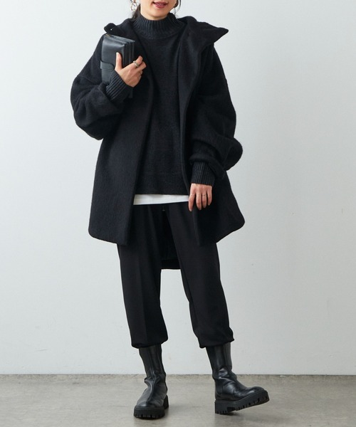 OUVRAGE CLASSE(ウヴラージュクラス)の「ウールシャギースタンドコート(その他アウター・レディース・ブラック/ベージュ・FREE)」の18枚目の写真