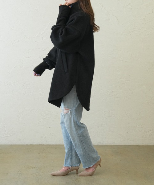 OUVRAGE CLASSE(ウヴラージュクラス)の「ウールシャギースタンドコート(その他アウター・レディース・ブラック/ベージュ・FREE)」の16枚目の写真