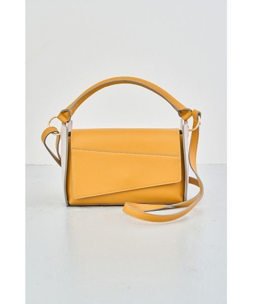 AZUL by moussy（アズールバイマウジー）の「BICOLOR PANEL DESIGN BAG/バイカラーパネルデザインバッグ（ハンドバッグ・レディース・ブラウン/イエロー/ブラック・FREE）」の3枚目の写真
