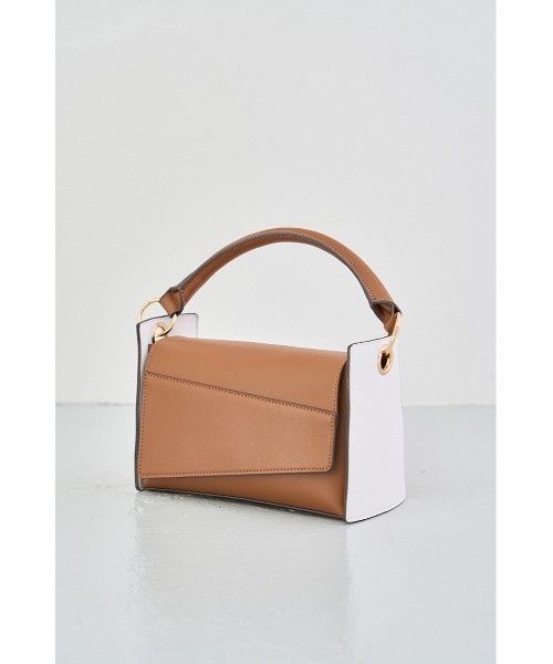AZUL by moussy（アズールバイマウジー）の「BICOLOR PANEL DESIGN BAG/バイカラーパネルデザインバッグ（ハンドバッグ・レディース・ブラウン/イエロー/ブラック・FREE）」の14枚目の写真