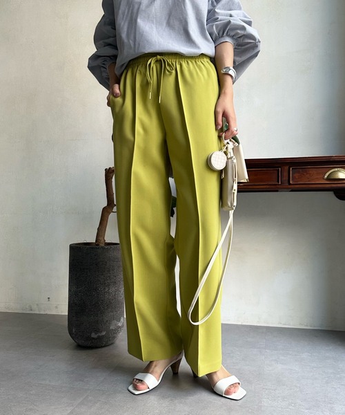 DouDou（ドゥドゥ）の「ピンタックセンプレパンツ（その他パンツ・レディース・ライトグリーン/グレー/ブラック・FREE）」の2枚目の写真