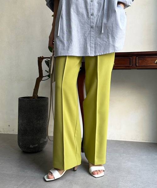 DouDou（ドゥドゥ）の「ピンタックセンプレパンツ（その他パンツ・レディース・ライトグリーン/グレー/ブラック・FREE）」の7枚目の写真