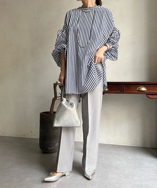 DouDou（ドゥドゥ）の「ピンタックセンプレパンツ（その他パンツ・レディース・ライトグリーン/グレー/ブラック・FREE）」の13枚目の写真