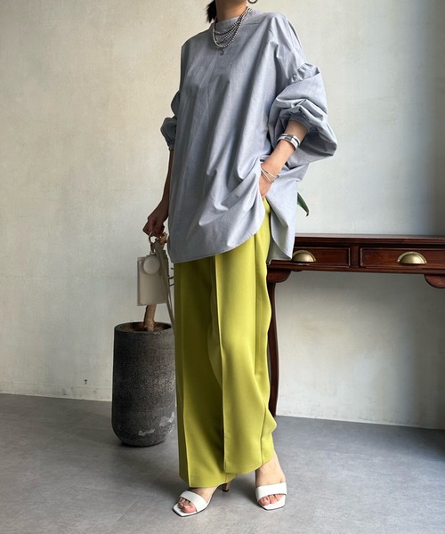 DouDou（ドゥドゥ）の「ピンタックセンプレパンツ（その他パンツ・レディース・ライトグリーン/グレー/ブラック・FREE）」の15枚目の写真