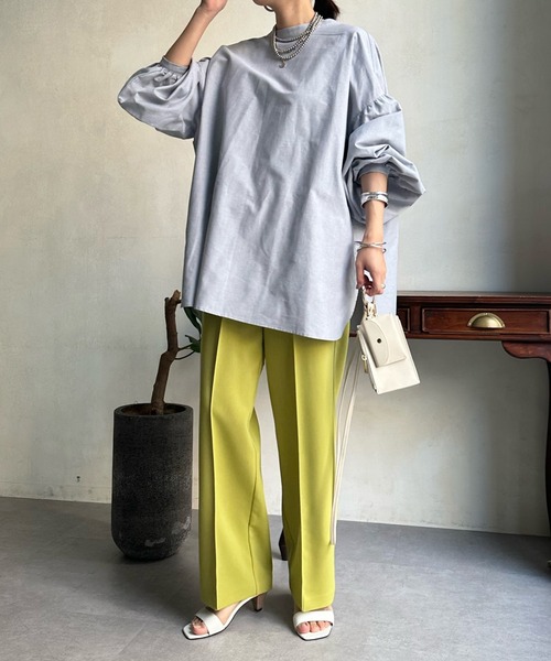 DouDou（ドゥドゥ）の「ピンタックセンプレパンツ（その他パンツ・レディース・ライトグリーン/グレー/ブラック・FREE）」の11枚目の写真