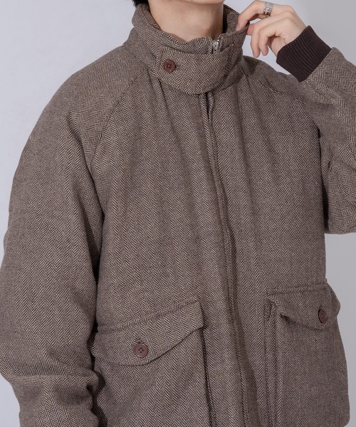 ONCILY(オンシェリー)の「STAND NECK TWEED BLOUSON / ツイード中綿スタンドブルゾン(ブルゾン・メンズ・ダークブラウン/ブラック・LARGE/MEDIUM)」の12枚目の写真