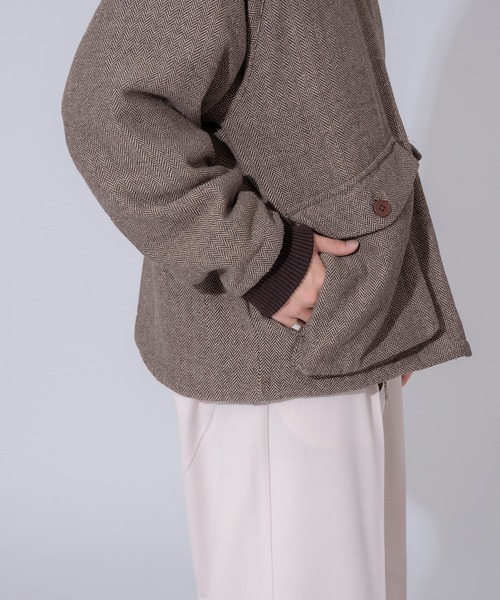 ONCILY（オンシェリー）の「STAND NECK TWEED BLOUSON / ツイード中綿
