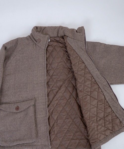 ONCILY(オンシェリー)の「STAND NECK TWEED BLOUSON / ツイード中綿スタンドブルゾン(ブルゾン・メンズ・ダークブラウン/ブラック・LARGE/MEDIUM)」の19枚目の写真