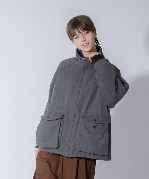 ONCILY（オンシェリー）の「STAND NECK TWEED BLOUSON / ツイード中綿