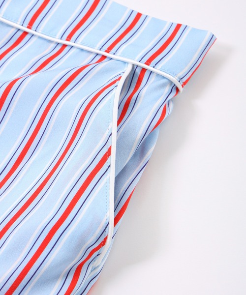 Priv. Spoons Club（プライベートスプーンズクラブ）の「シルクサテンストライプパジャマ（メンズ/上下セット）（ルームウェア/パジャマ・メンズ・サックスブルー・MEDIUM/LARGE）」の20枚目の写真