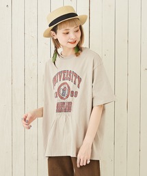 CUBE SUGAR | OE天竺カレッジロゴシャーリングTシャツ(Tシャツ/カットソー)