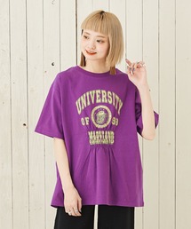 CUBE SUGAR（キューブシュガー）の「OE天竺カレッジロゴシャーリングTシャツ（Tシャツ/カットソー）」