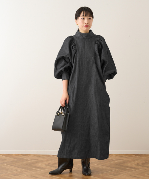 A PUPIL（アピューピル）の「《別注》【A PUPIL/ア ピューピル】デニムOP2：ワンピース（ワンピース・レディース・ブルー・SMALL）」の2枚目の写真