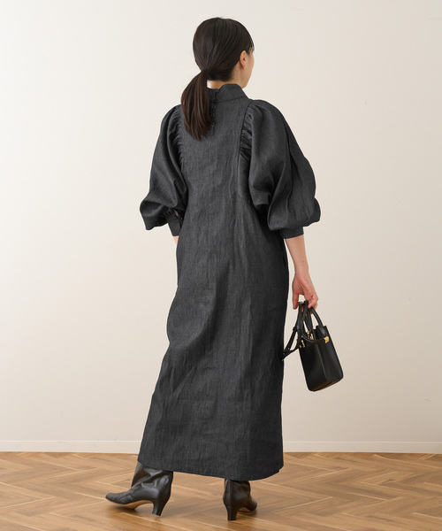 A PUPIL（アピューピル）の「《別注》【A PUPIL/ア ピューピル】デニムOP2：ワンピース（ワンピース・レディース・ブルー・SMALL）」の4枚目の写真