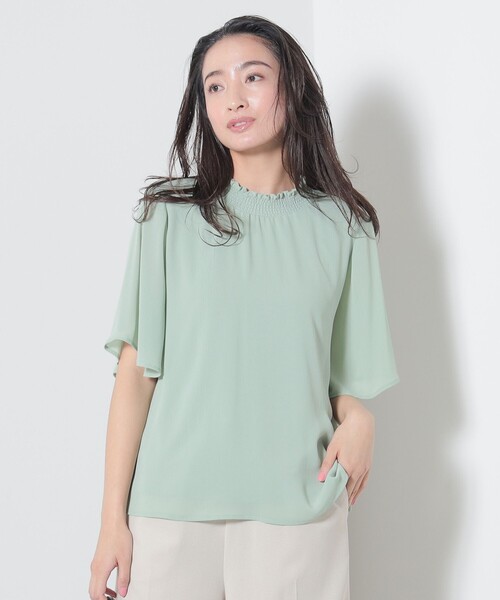 BEAMS HEART（ビームスハート）の「BEAMS HEART / 楊柳 ハイネック プルオーバー ブラウス（シャツ/ブラウス・レディース・ブラック/ベージュ/アイボリー/ライトパープル/ミント/パープル系その他4/オフホワイト・FREE）」の6枚目の写真