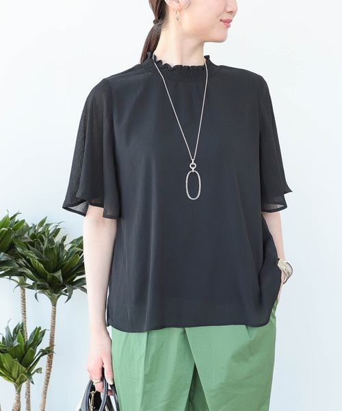 BEAMS HEART（ビームスハート）の「BEAMS HEART / 楊柳 ハイネック プルオーバー ブラウス（シャツ/ブラウス・レディース・ブラック/ベージュ/アイボリー/ライトパープル/ミント/パープル系その他4/オフホワイト・FREE）」の15枚目の写真