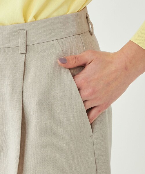 リネンライクハーフパンツ-ウォッシャブル・UVカット-◇No09◇