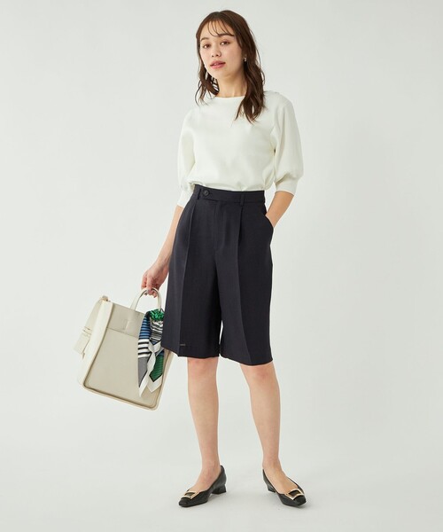 リネンライクハーフパンツ-ウォッシャブル・UVカット-◇No09◇