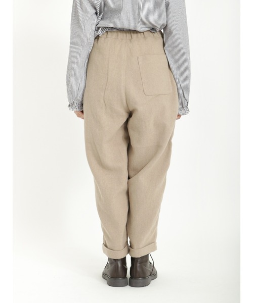 Samansa Mos2（サマンサ モスモス）の「やわらか起毛綿麻裾ダブルタックパンツ（その他パンツ・レディース・ブラウン/グリーン/ベージュ/チャコール・ﾌﾘ-）」の12枚目の写真