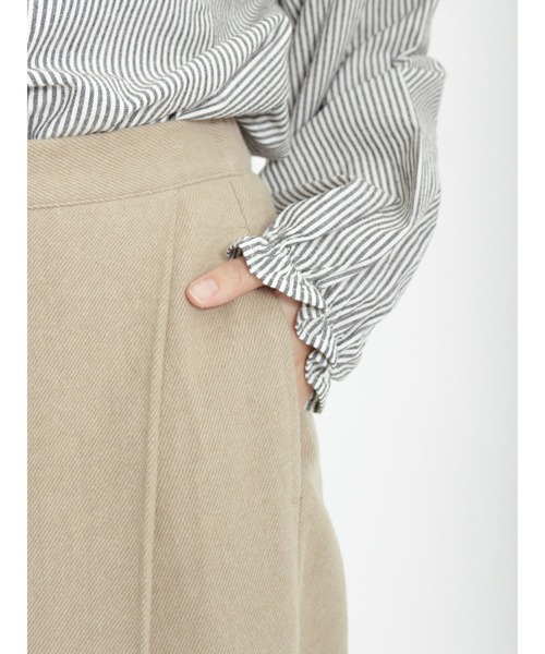 Samansa Mos2（サマンサ モスモス）の「やわらか起毛綿麻裾ダブルタックパンツ（その他パンツ・レディース・ブラウン/グリーン/ベージュ/チャコール・ﾌﾘ-）」の15枚目の写真