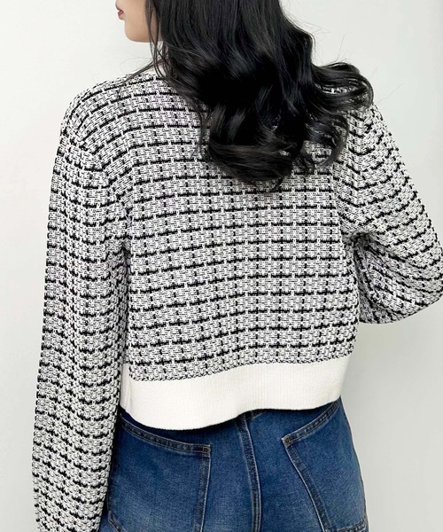 セール】ビット付ツイードカーディガン（カーディガン/ボレロ）｜INGNI