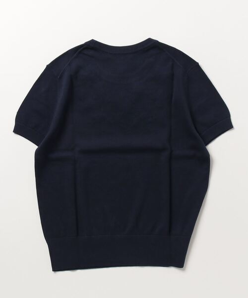 BROOKS BROTHERS(ブルックスブラザーズ)の「スーピマコットン フラワーエンブロイダリー ショートスリーブセーター【アンサンブル着用可能】(ニット/セーター・レディース・ネイビー・SMALL/MEDIUM/LARGE/X-SMALL)」の2枚目の写真