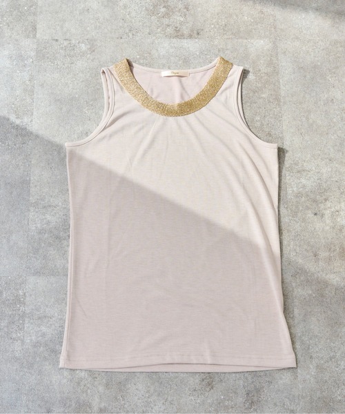 Chez toi（シェトワ）の「アビガイルタンク（タンクトップ・レディース・ベージュ/グレー/オフホワイト/ブラック・FREE）」の7枚目の写真