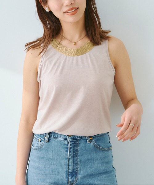 Chez toi（シェトワ）の「アビガイルタンク（タンクトップ・レディース・ベージュ/グレー/オフホワイト/ブラック・FREE）」の10枚目の写真