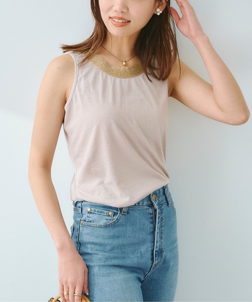 Chez toi（シェトワ）の「アビガイルタンク（タンクトップ・レディース・ベージュ/グレー/オフホワイト/ブラック・FREE）」の11枚目の写真