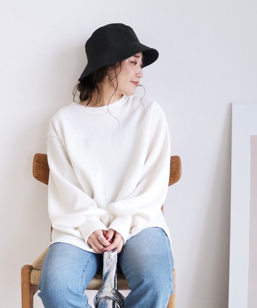 reca（レカ）の「【ZOZOTOWN限定】2wayリボン付きバケットハット（ハット・レディース・キナリ/ブラック・ONE SIZE）」の3枚目の写真