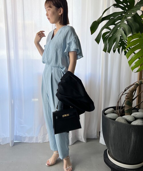 NOLLEY’S（ノーリーズ）の「◇【WEB限定】ジュピターフレアースリーブギャザーブラウス（シャツ/ブラウス・レディース・ベージュ/ラベンダー/サックスブルー/インディゴブルー/ブラック/ピンク・FREE）」の18枚目の写真