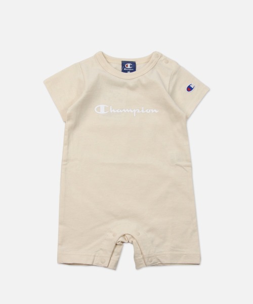 Champion(チャンピオン)の「champion / チャンピオン ロゴ半袖カバーオール(ロンパース・キッズ・ブラック/ベージュ/ネイビー/オレンジ/ホワイト/グリーン・80cm/70cm)」の4枚目の写真