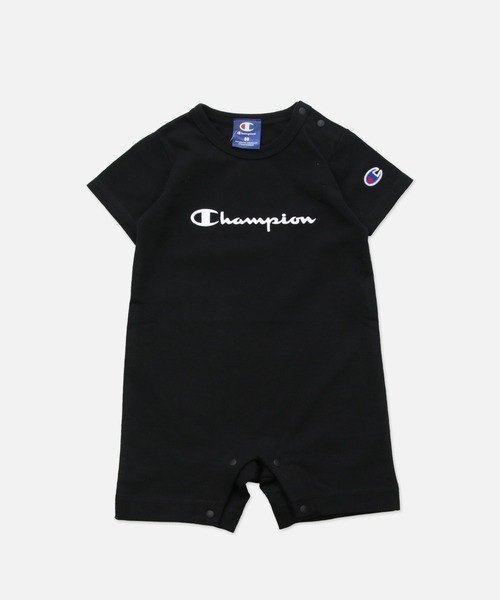 Champion(チャンピオン)の「champion / チャンピオン ロゴ半袖カバーオール(ロンパース・キッズ・ブラック/ベージュ/ネイビー/オレンジ/ホワイト/グリーン・80cm/70cm)」の3枚目の写真