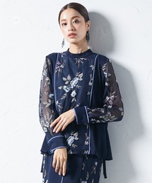 Callarus（カラルス）の「＜Callarus＞刺しゅうチュール使いデザインブラウス［単品］（ドレス・レディース）」