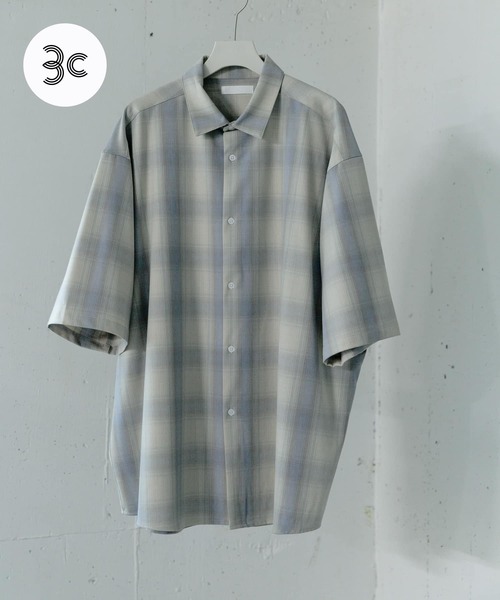 SENSE OF PLACE by URBAN RESEARCH(センスオブプレイスバイアーバンリサーチ)の「エクストラルーズシャツ(5分袖)(シャツ/ブラウス・メンズ・ベージュ/チャコールグレー/ライトベージュ/ライトブルー/ブラック・MEDIUM/LARGE)」の4枚目の写真