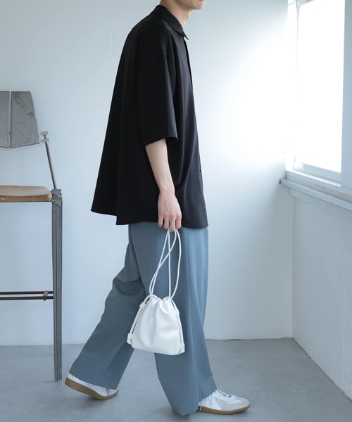 SENSE OF PLACE by URBAN RESEARCH(センスオブプレイスバイアーバンリサーチ)の「エクストラルーズシャツ(5分袖)(シャツ/ブラウス・メンズ・ベージュ/チャコールグレー/ライトベージュ/ライトブルー/ブラック・MEDIUM/LARGE)」の16枚目の写真