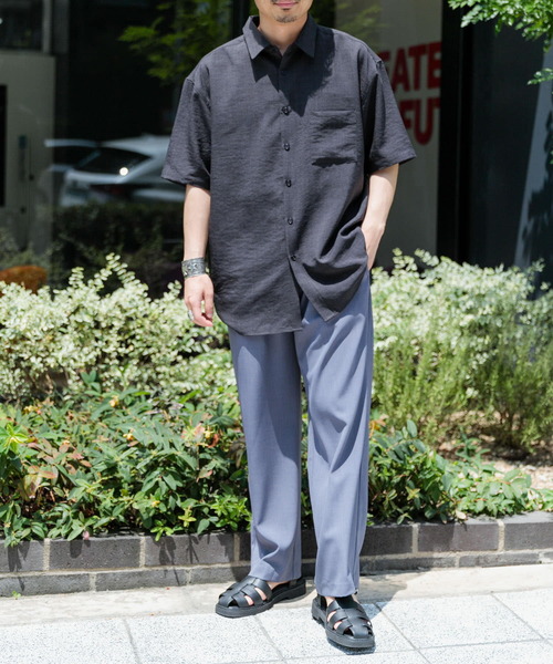 SENSE OF PLACE by URBAN RESEARCH(センスオブプレイスバイアーバンリサーチ)の「エクストラルーズシャツ(5分袖)(シャツ/ブラウス・メンズ・ベージュ/チャコールグレー/ライトベージュ/ライトブルー/ブラック・MEDIUM/LARGE)」の10枚目の写真