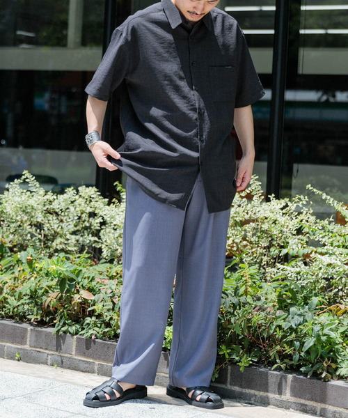 SENSE OF PLACE by URBAN RESEARCH(センスオブプレイスバイアーバンリサーチ)の「エクストラルーズシャツ(5分袖)(シャツ/ブラウス・メンズ・ベージュ/チャコールグレー/ライトベージュ/ライトブルー/ブラック・MEDIUM/LARGE)」の17枚目の写真