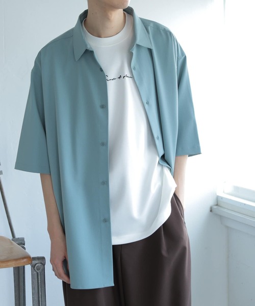 SENSE OF PLACE by URBAN RESEARCH(センスオブプレイスバイアーバンリサーチ)の「エクストラルーズシャツ(5分袖)(シャツ/ブラウス・メンズ・ベージュ/チャコールグレー/ライトベージュ/ライトブルー/ブラック・MEDIUM/LARGE)」の14枚目の写真