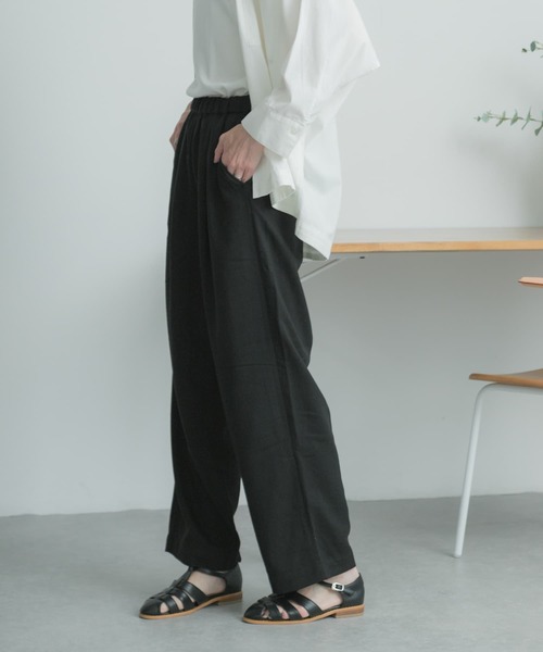 FORK&SPOON（フォークアンドスプーン）の「FORK&SPOON　ドローストリングイージーパンツ（その他パンツ・レディース・グリーン系その他/ブルー/ブラック・1/2）」の9枚目の写真