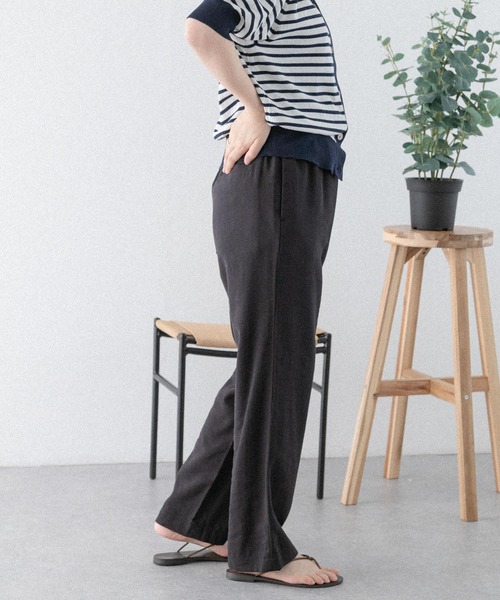 FORK&SPOON（フォークアンドスプーン）の「FORK&SPOON　ドローストリングイージーパンツ（その他パンツ・レディース・グリーン系その他/ブルー/ブラック・1/2）」の4枚目の写真