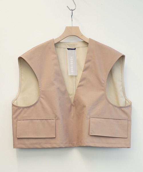MIOSMOKEY（MIOSMOKEY）の「【MIOSMOKEY/ミオズモーキー】オーバーサイズジレ (OVERSIZED GILLET)（ベスト・メンズ・ベージュ/グレー・FREE）」の17枚目の写真