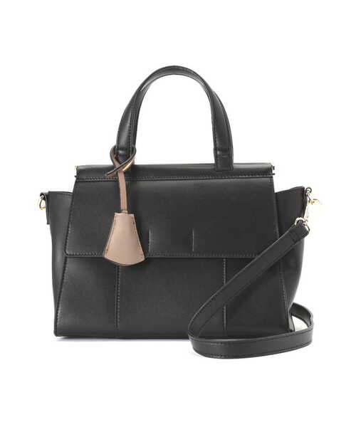 N.（N. Natural Beauty Basic）（エヌエヌナチュラルビューティーベーシック）の「◆フラップデザイン２ｗａｙショルダーバッグ（ショルダーバッグ・レディース・ブラック/グレイッシュベージュ/レモンイエロー・ﾌﾘ-）」の5枚目の写真