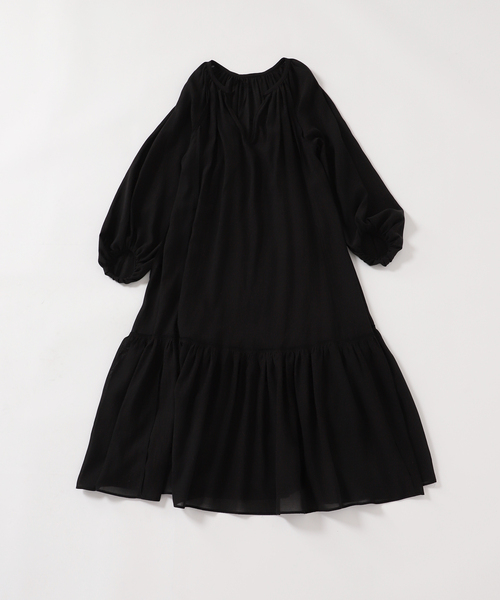 【2023】　プラージュ　Sheer Voile ティアードワンピース　ブラウン plage ワンピース Sheer Voile ティアードワンピース : ZOZOTOWN