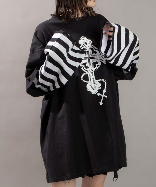 WEGO（ウィゴー）の「WEGO/【一部店限定】フェイクレイヤードボーダーロンT（Tシャツ/カットソー・レディース・その他1/その他2/その他3・FREE）」の10枚目の写真