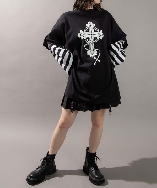 WEGO（ウィゴー）の「WEGO/【一部店限定】フェイクレイヤードボーダーロンT（Tシャツ/カットソー・レディース・その他1/その他2/その他3・FREE）」の14枚目の写真
