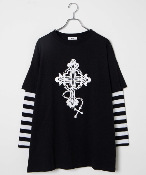 WEGO（ウィゴー）の「WEGO/【一部店限定】フェイクレイヤードボーダーロンT（Tシャツ/カットソー・レディース・その他1/その他2/その他3・FREE）」の8枚目の写真
