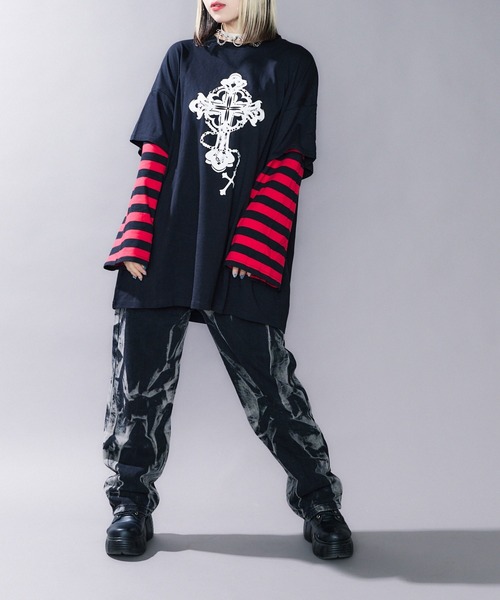 WEGO（ウィゴー）の「WEGO/【一部店限定】フェイクレイヤードボーダーロンT（Tシャツ/カットソー・レディース・その他1/その他2/その他3・FREE）」の20枚目の写真